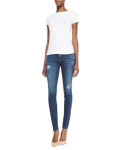 AG Adriano Goldschmied Leggings Jeans Womens 28 Super Skinny Denim Distressed - Picture 1 of 14