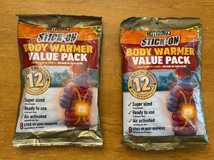 Lot of 2 (12) Packs of Hot Hands Stick-on, BODY Warmer Value Pack!  24 Total !! - Picture 1 of 1