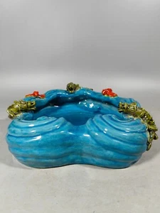Fine China Qing dynasty Daoguang Porcelain Blue Glaze Three Color Pen Wash Z - Picture 1 of 9