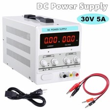 Power Supply 30V 5A 110V Precision Variable DC Digital Adjustable Lab w/clip