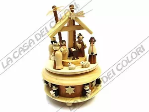 CARILLON GIOSTRA LEGNO NATIVITA' - DIAM 13 X H 19 cm - Bild 1 von 1