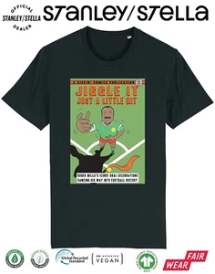 Herren Fußball TShirt Roger Milla Kamerun Tor Feier Comic Style Italia 90 - Bild 1 von 5