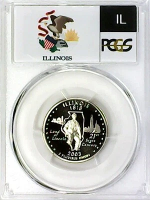 2003-S 25C State Quarter Illinois PCGS PR69 DCAM CLAD 22wut0813 - Image 1 of 4