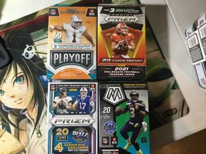 2021 PANINI FOOTBALL. HANGER BOXS LOT 4 PRIZM,MOSAIC,PLAYOFF, DRAFT PICK - Picture 1 of 6