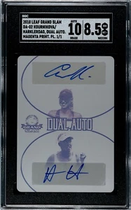 Leaf Grand Slam Anna Kournikova-Harkleroad Dual Auto Print Plate 1/1 SGC 10 8.5 - Picture 1 of 2