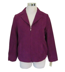 Studio Works Jacket Top Women's 4P Petite Collared Long Sleeve Zipper Front $64 - Picture 1 of 6