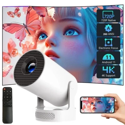 4K Portable Mini Projector for Bedroom – Cinemaster Pro HD Phone Home Theater - Image 1 of 4