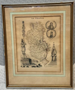 Antike Karte des Départements Rhône in Frankreich, erstellt von A. Vuillemin ab. 1850 - Bild 1 von 14