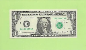 1985...UNCIRC $1 D 6170 9679 D... 1985 $1 D-D BONITO BILLETE FRANCO - Imagen 1 de 2