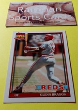 1991 Topps O-Pee-Chee  Baseball # 444 Glenn Braggs Cincinnati Reds