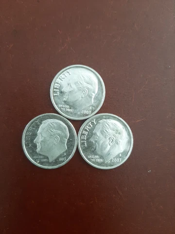 3 X 2003-S Roosevelt Dime Proof - 90% Silver Coin - US  FREE SHIPPING Cover
