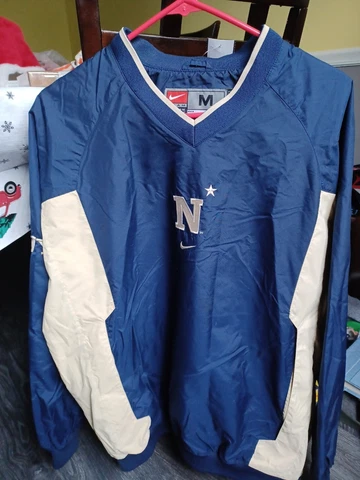 VINTAGE NAVY FOOTBALL NIKE Windbreaker Jacket Mens Pullover MEDIUM Cover