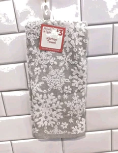 Toalla de cocina navideña copos de nieve escena navideña - Imagen 1 de 2