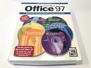 Learn Key Microsoft Office 97 PC Training Software CD ROM Set Windows 98 Sealed - Picture 1 of 5