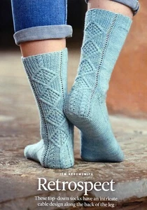 ~ Pull-Out Knitting Pattern For Lady's Pretty Cable & Lace Panel Socks ~ - Picture 1 of 2