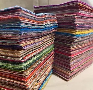 100 Mix Charm Pack Cotton Squares Patchwork Quilting Fabric Bundle Scraps Lot - Picture 1 of 7