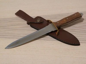 12” Commando Dagger Spear Point Double Edge Full Tang Wood Handle Brass Guard - Picture 1 of 6