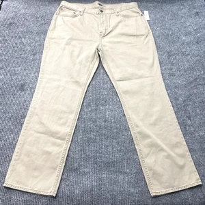 NWT Old Navy Pants Mens 36x29 Khaki Beige Tan Straight Flat Front Cotton Trouser - Picture 1 of 10