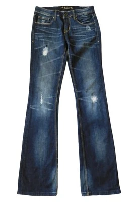 Jeans Cult of Individuality Y2K feminino cintura baixa bootcut desgastado tamanho 28 x 35L - Imagem 1 de 4