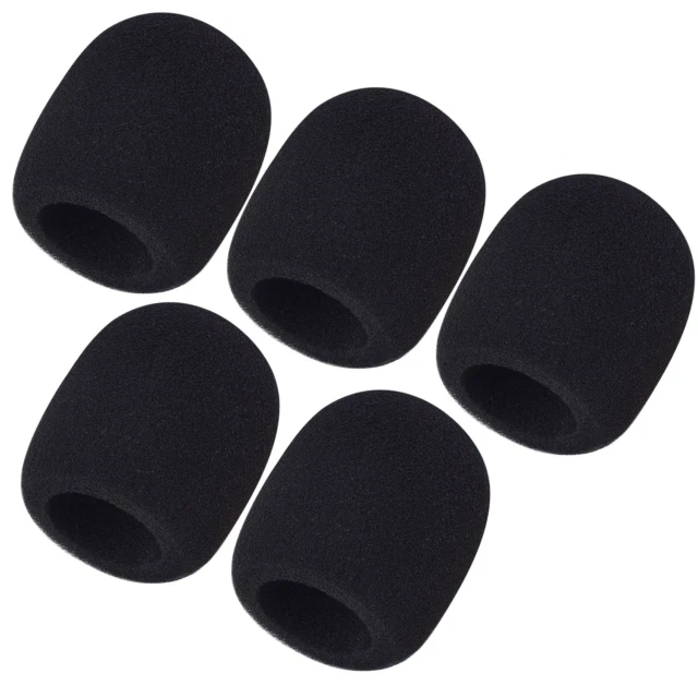 Mudder Large Foam Mic Windscreen Cover - Black, Pack of 5