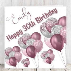 Personalised Birthday Card Friend Sister Daughter Niece Female 30th 40th 50th - Picture 1 of 8