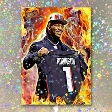 Bijan Robinson Holographic Hot Pick Sketch Card Limited 1/5 Dr. Dunk Signed