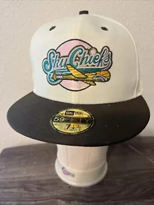 New Era Mens Size 7 1/4 59Fifty MiLB Syracuse Chiefs Fitted Cap Hat Retro Logo - Picture 1 of 9