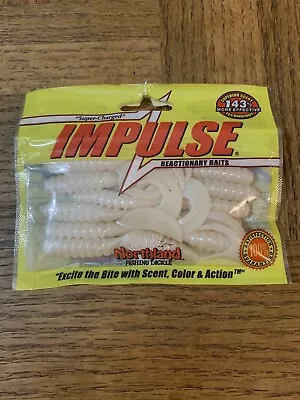 Impulse IBSG3-1 Reactionary Swim N Grub White 3”1ea 12 Pack-NEW-See Below - Image 1 of 4