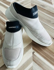 Fear Of God Essentials Laceless Backless Cream & Black Sneaker Mule Shoes Sz 39 - Picture 1 of 12