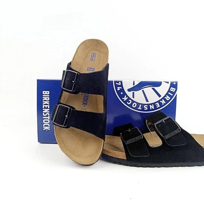 Birkenstock Arizona Black Shoes Soft Footbed Suede Leather Sandals EU 37-45 - Image 1 of 4