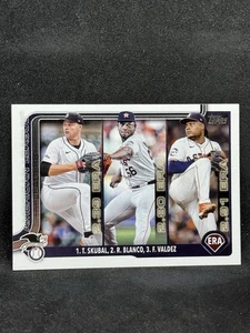 2025 Topps Serie 1 #5 2024 Liga Americana ERA Líderes MLB Béisbol Casi Nuevo - Imagen 1 de 4