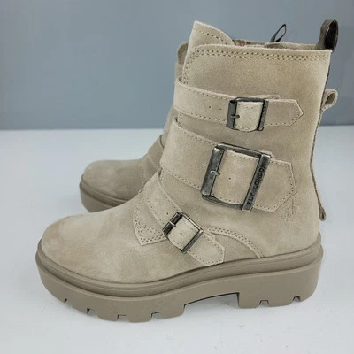 Fly London Gamuza Cuero Hebilla Botas Crema Mujer 37 Nuevas Sin Caja Nuevas Foto 1 de 4