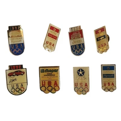 1992 Summer Olympics Mopar Dodge Jeep Chrysler Plymouth Eagle Lapel Hat Pin Set - Image 1 of 4