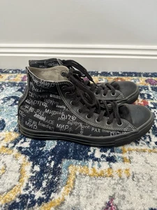 John Lennon Converse All Star Peace HI Negro EE. UU. Mujer 10 Hombres 8 Reino Unido 8 UE 41,5 - Imagen 1 de 11