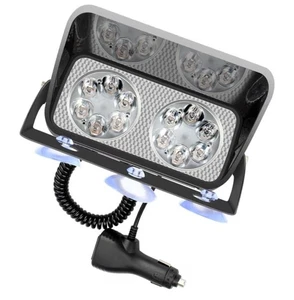 2X Emergency Strobe Lamps W/Suction Cup Ciga Lighter White/Blue Light 12-LEDs  - Bild 1 von 7