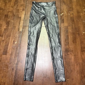 Spanx Faux Patent Leather Leggings Womens Medium Tall Black - Picture 1 of 7