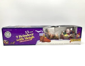 Nuevo Trineo de Papá Noel Iluminado 9 Reno GE LED Larga Vida Set En Caja Abierta Funciona Navidad - Imagen 1 de 18