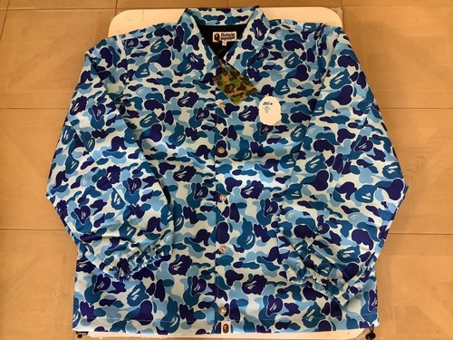 A BATHING APE (BAPE) Autentica giacca da allenatore mimetica a bathing ape bape abc blu XL nuova