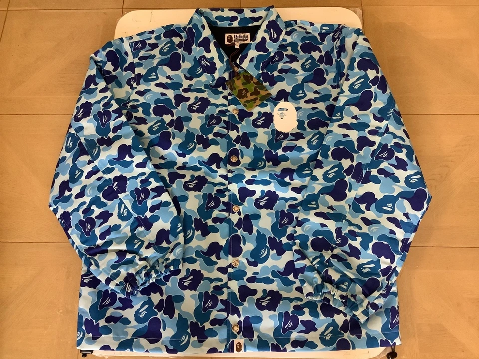 Authentic a bathing ape bape abc camo coach jacket blue XL new - Image 1 of 4