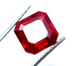 6.75 Ct Natural Red Ruby Certified Asscher Cut Faceted Loose Flawless Gemstone - Picture 1 of 7
