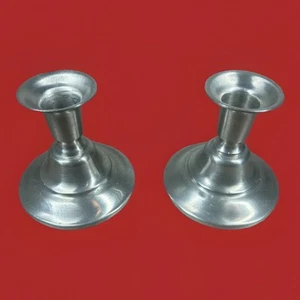 Vintage International Silver Co. Pewter Candlestick Holders Set of 2 - Picture 1 of 13