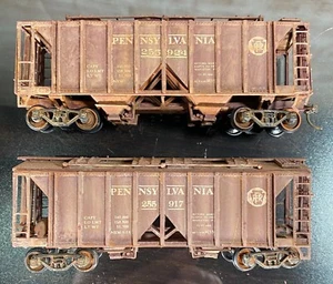 Athearn HO Pennsylvania PRR Covered AirSlide Hopper 255924 255917 Weathered - Picture 1 of 12