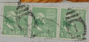 SCARCE 1935-1937 GEORGE WASHINGTON THREE 1 CENT STAMPS SCOTTS CATALOG # A276 - Picture 1 of 1