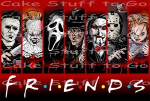 Halloween Horror Movie Friends Edible Cake Topper Decoration - Picture 1 of 1