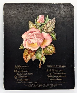 Vintage Antique 1920's Rose Flowers Christmas UNUSED Greeting Card (EB8706) - Picture 1 of 6