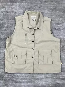 Traveler Gear Cherokee Vest Mens Extra Large Beige Full Zip Multiple Pockets - Picture 1 of 9