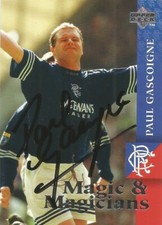 PAUL GASCOIGNE 'GAZZA' SIGNED RANGERS UPPER DECK TRADING CARD+COA