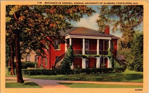 Postal Tuscaloosa Alabama Residencia del General Gorgas Universidad de AL lino UNP - Imagen 1 de 2