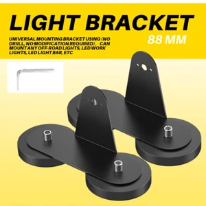 2x 88MM Strong Magnetic Base Mount Bracket Roof LED Light Bar Holder For Car SUV - Picture 1 of 14