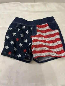 Way To Celebrate Patriotic Flag Girl’s Short Sz L (10-12) Perfect Condition 9.00 - Picture 1 of 2
